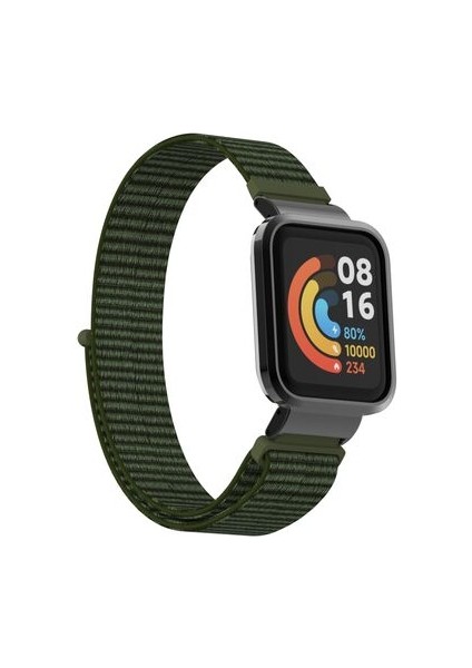 Xiaomi Redmi Watch Mi Watch Lite Uyumlu Kordon Metal Kadran Çerçeveli Hasır Akıllı Saat Kordonu
