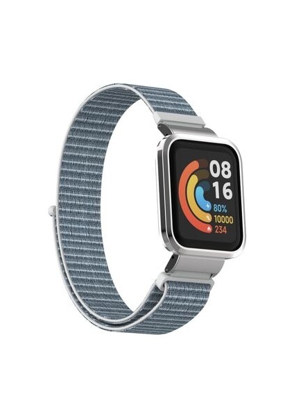Xiaomi Redmi Watch Mi Watch Lite Uyumlu Kordon Metal Kadran Çerçeveli Hasır Akıllı Saat Kordonu