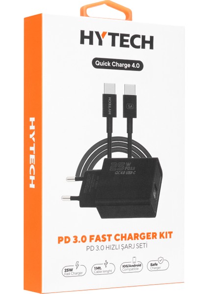 HY-XE44 25W Type Usb-C Pd3.0/quick Charge Qc4.0 Type-C Kablolu Şarj Adaptörü