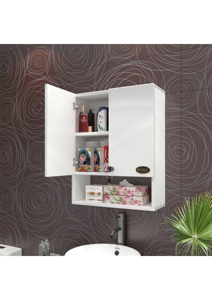 Kilitli Banyo Dolabı Çiçerin Byz 60*40*20 Mutfak Ofis (Mng)