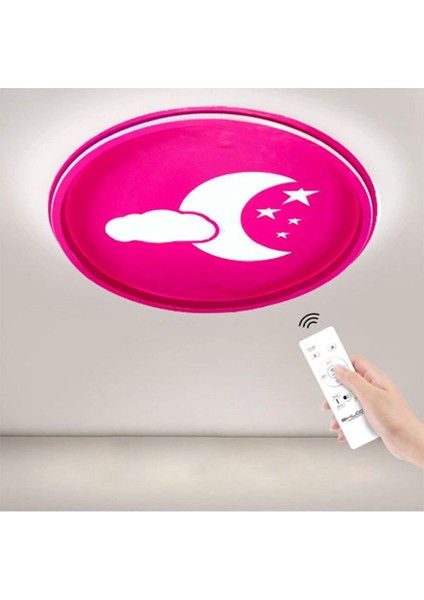 Pembe Gökyüzü Çocuk Odası Ledli Kumandalı Avize