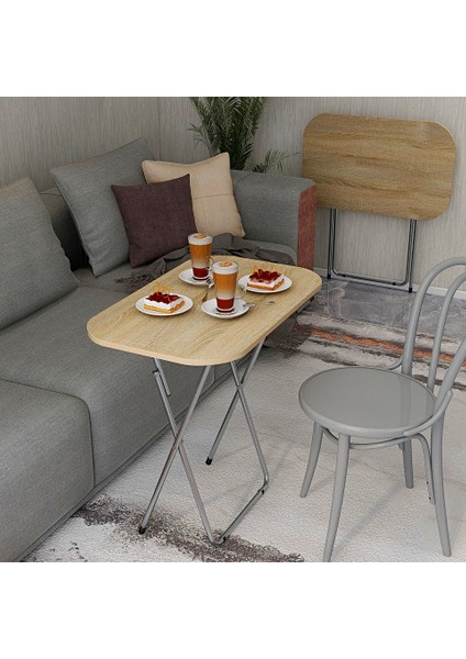 50 x 80 cm Leaf Katlanır Katlanabilir Yemek Çalışma Bahçe Balkon Masası (Sonomo)