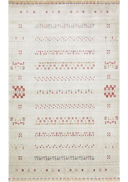 Zara Zr 06 Beige Otantik Desenli Özel Hav Vermeyen ve Kolay Temizlenebilir Bambu Viskonu Kullanılarak El Emeği ile Özel Tezgahlarda Üretilen Modern Uşak Halısı