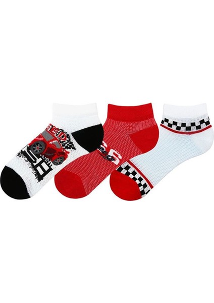 Speed Race Erkek Çocuk Patik Çorabı 3'lü Set