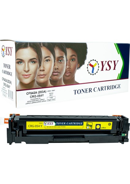 Hp CF542A(203A) M254,M280,M281 & Canon CRG-054Y  LBP621,LBP623,MF643,MF644  1300 (1.3k) Sayfa Verimli Muadil Toner (Sarı)