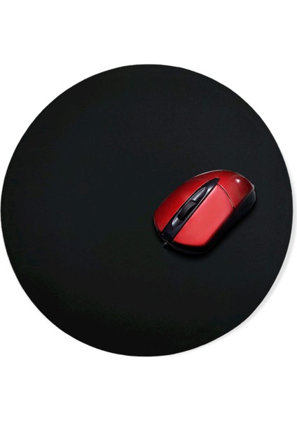 Yuvarlak Mouse Pad - Siyah Geniş