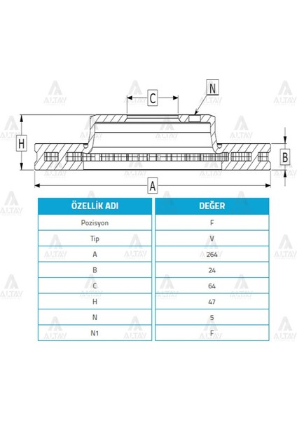Fren Diski 626 88-92 Ön Havalı 265-4WOD-22072 WOD-22072