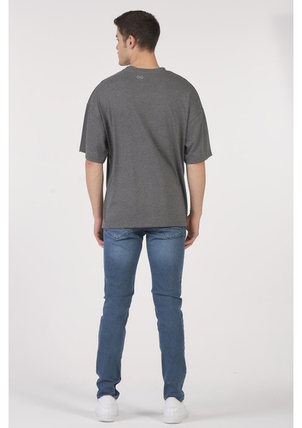 Unisex (Erkek -Kadın) Oversize ( Bol-Salaş ) T-Shirt Renk Antrasit Never Give Up indirimleri