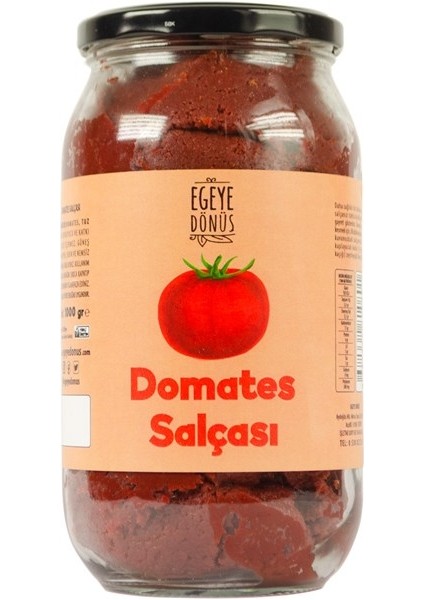 Yöresel Ev Yapımı Domates Salçası Cam Kavanoz- 1 Kg. (Geleneksel Yöntemlerle Üretilmiştir. Katkı Koruyucu Içermez)