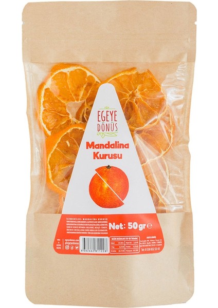 Şekersiz Mandalina Meyvesi Kurusu Cipsi - 50 Gr. (Yüksek Aroma - Kokteyl Meyvesi - Katkı Koruyucu Içermez)