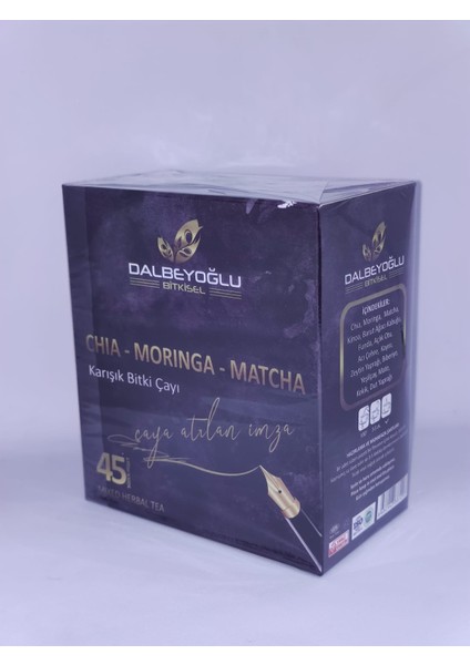 Chia-Moringa-Matcha Karışım Bitki Çayı 45 Li