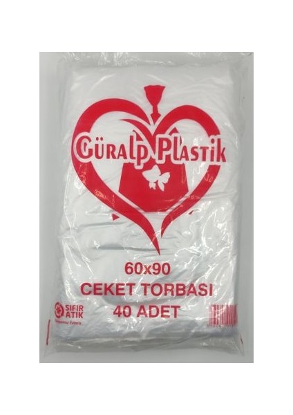 Güralp Plastik Ceket Poşeti - Naylon Torba 60X90 cm 40 Adet