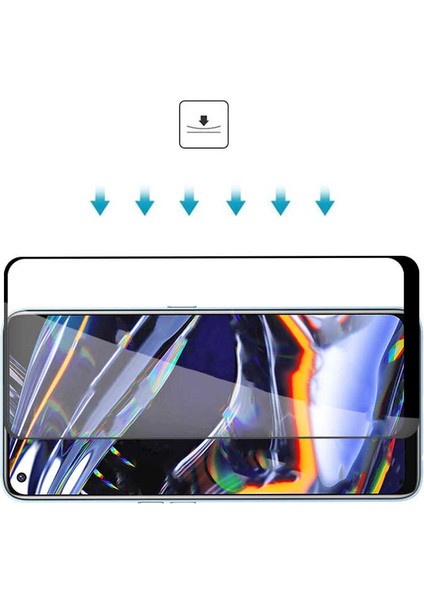 Oppo A74 4g Tam Kaplayan Tamperli Cam Ekran Koruyucu Curved Kırılmaz Kenar Siyah