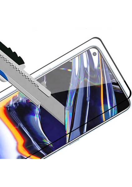 Oppo A74 4g Tam Kaplayan Tamperli Cam Ekran Koruyucu Curved Kırılmaz Kenar Siyah