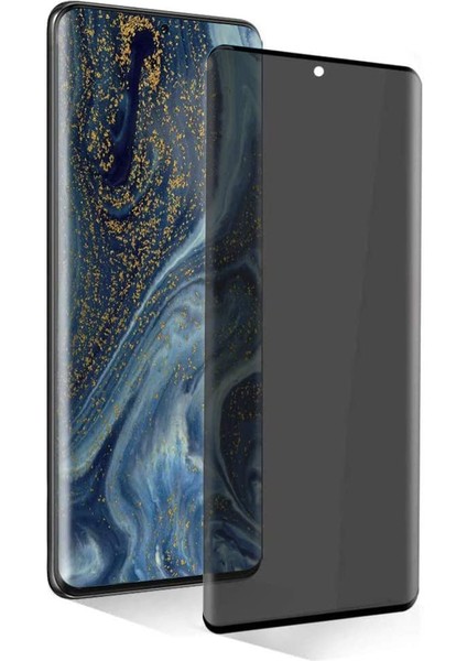 Samsung Galaxy S21 Uyumlu Ekran Koruyucu Gizli Hayalet 5D Tam Kaplayan Privacy Polymer Nano Cam Siyah