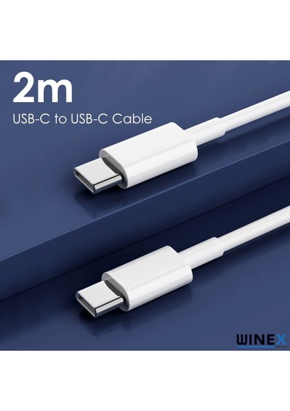30W Macbook Pro Şarj Aleti Set 2m Type-C To Type-C Kablolu