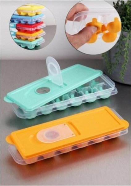 Renkli Silikon Yapışmaz Buzluk Kabı