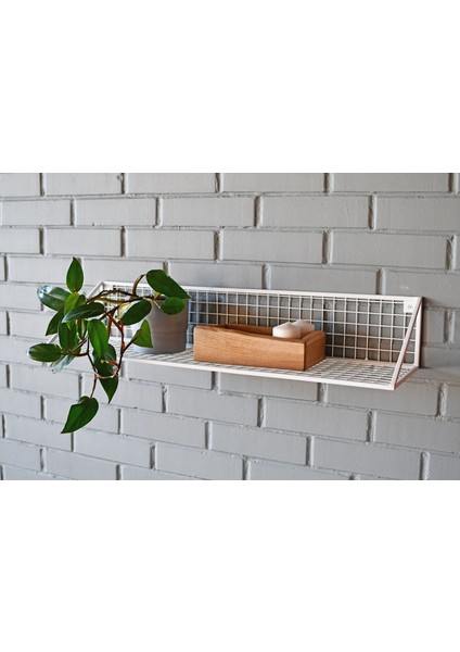 Büyük Boy 80 x 25 x 15 cm Tel Duvar Rafı (Beyaz Renk) fırsatları
