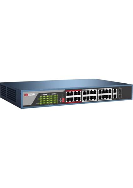 HıkVision DS-3E0326P-E/M(B) 24 Port Megabit 24 Port Poe 250W + 1 Port Gigabit Uplink + 1 Port Gigabit Sfp Yönetilemez Rack Mount Switch