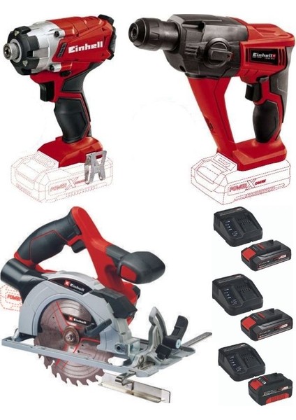 Te-Hd 18 Vidalama Te-Cı 18/1 Torklu Vidalama Te-Cs 18/150 Daire Testere 2X2.5+4.0AH Set