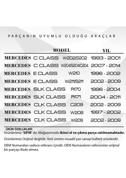 Mercedes W202,W204,W210,W211,R171 Için Çift Kulaklı Kompresör Yayı fiyatları