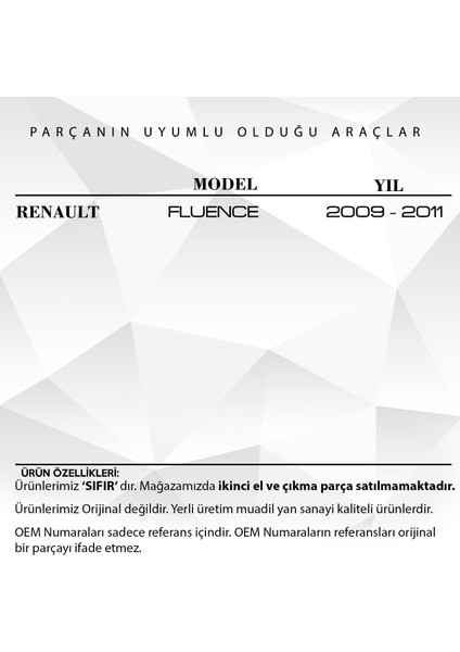 Renault Fluence Için Ön Kapı Dıştan Açma Teli