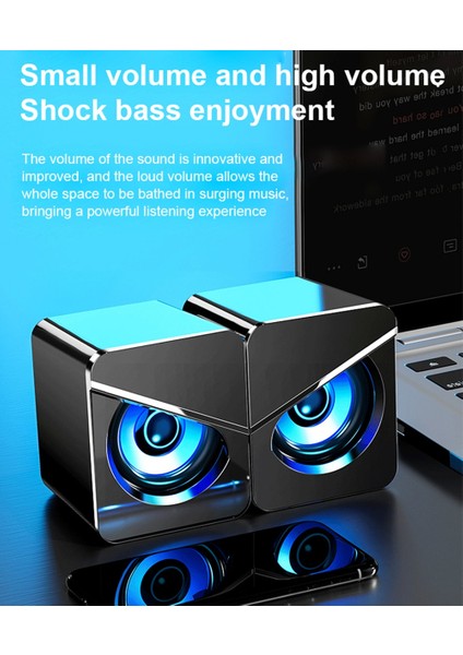 USB Kablolubilgisayar Hoparlörü 4d Stereo - Siyah (Yurt Dışından)