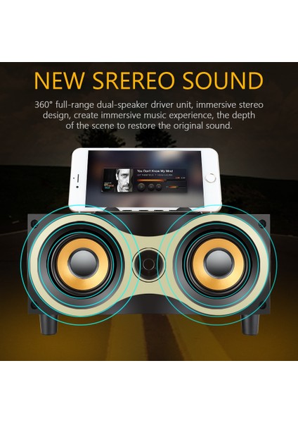 Ahşap Kablosuz Bluetooth Subwoofer Hoparlör - Kahverengi (Yurt Dışından)