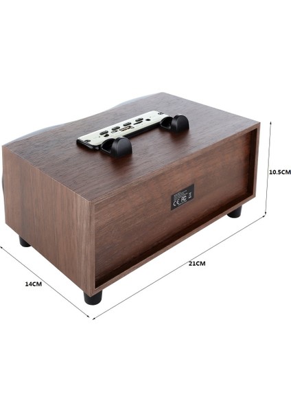 Ahşap Kablosuz Bluetooth Subwoofer Hoparlör - Kahverengi (Yurt Dışından)
