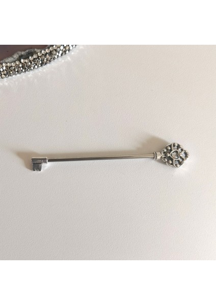 Cerrahi Çelik Antik Anahtar Köprü Piercing- Bar Uzunluğu 40 Mm- 1 Adet