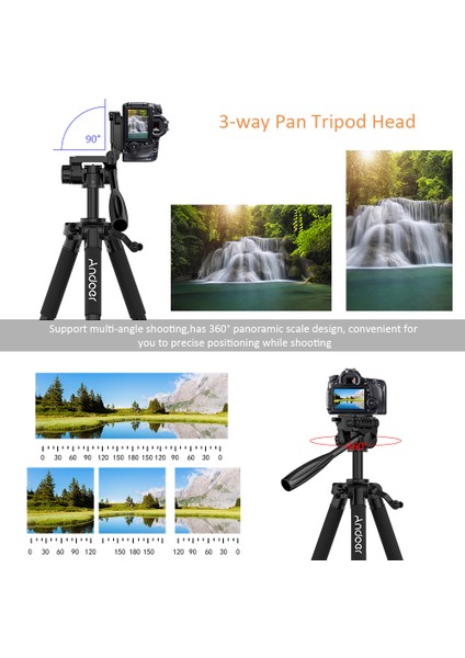 TTT-663N 57.5 Inç Seyahat Hafif Kamera Tripod (Yurt Dışından)