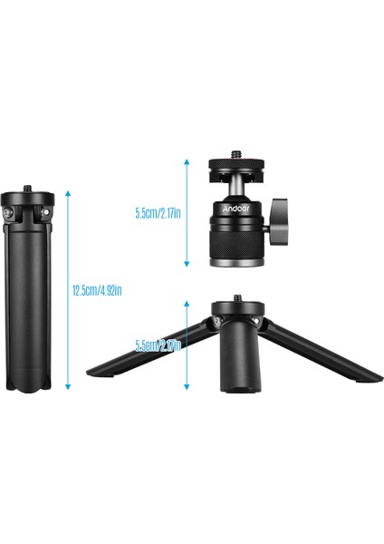 Mini Soğuk Ayakkabı Topu Kafa Tripod ile 1/4 (Yurt Dışından)