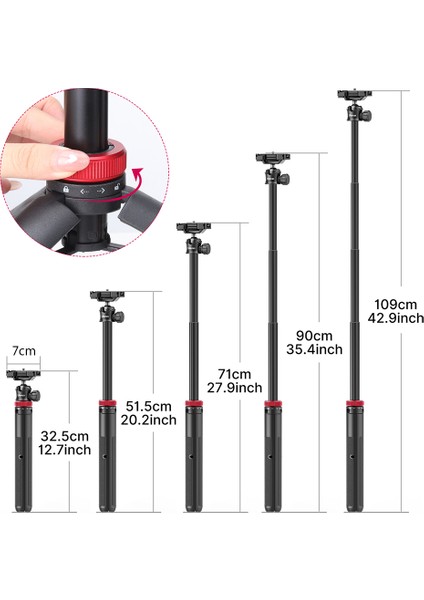Uzatılabilir Mini Tripod Standı 360 ° Dönebilen (Yurt Dışından)