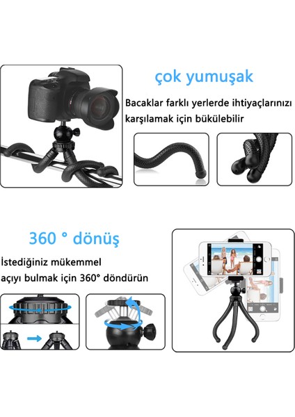 Mini Telefon Tripod Ahtapot Bacakları Stil Fotoğraf Cep Telefonları ve Küçük Dijital Kameralar Için Masaüstü Standı(Yurt Dışından) fiyatları