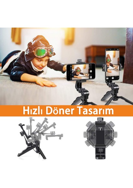 Kamera Tripod Standı Masaüstü Mini Güzellik Bacak Tarzı Tripod Kablosuz Uzaktan Deklanşör ve Telefon Tutucu ile Selfie Çubuğu(Yurt Dışından)