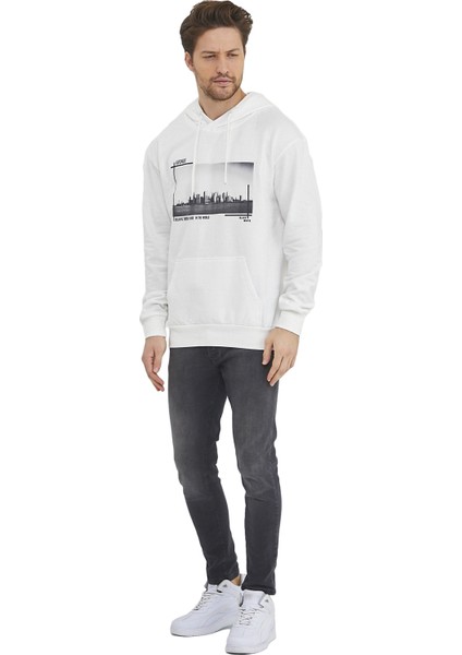 Kanguru Cepli Newyork Baskılı Kapüşonlu Sweatshirt indirimleri