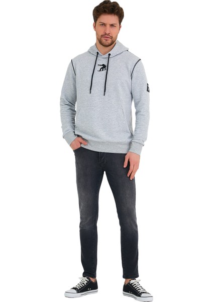 Snowboard Nakış Logo Baskılı Gri Sweatshirt fırsatları