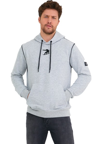 Snowboard Nakış Logo Baskılı Gri Sweatshirt indirimleri
