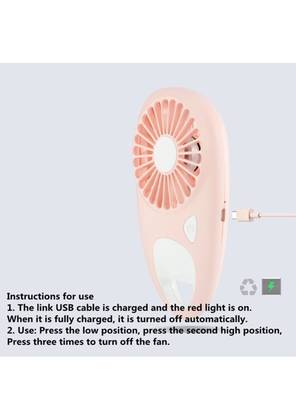 Taşınabilir Mini USB Şarj Edilebilir Fan Pembesi (Yurt Dışından)