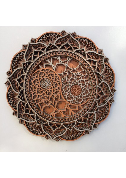 Mandala Duvar Dekor Yuvarlak Kahverengi