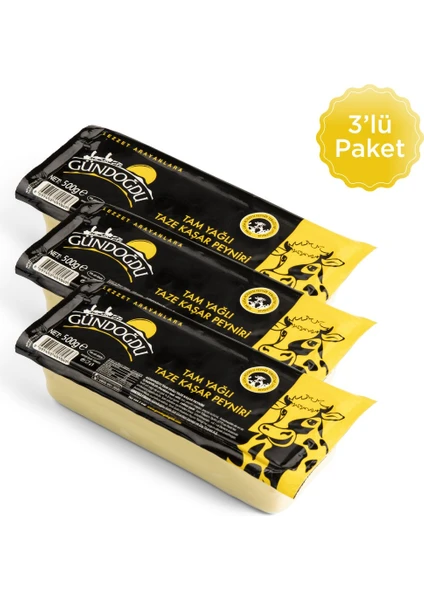 Taze Kaşar Peyniri 3 x 500 gr