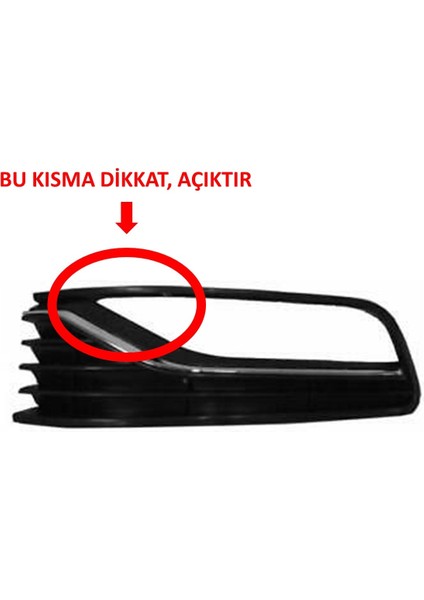 Vw Volkswagen Polo 2015-2017 Ön Tampon Sol Sis Farı Izgarası Çerçevesi Krom Çıtalı Kapak 6C0854661C