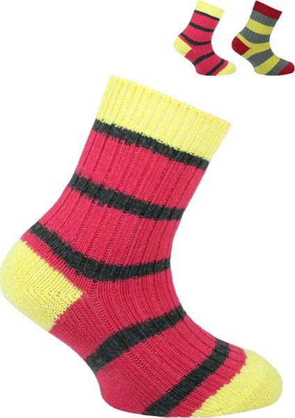 Sarı Kırmızı Mario Ikili Paket Günlük Çocuk Çorabı