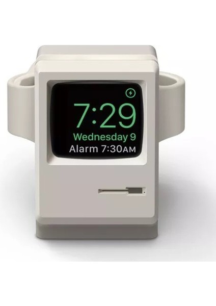Retro Style Silika Jel Apple Saat Şarj Dock Stand Tutucu Istasyonu Gri (Yurt Dışından)