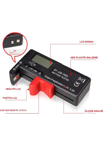 Bt-168d Pro Pil Test Cihazı 1860 Pil Test Cihazı