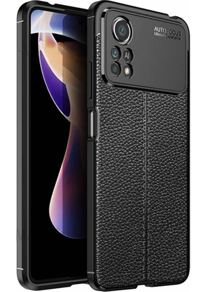 Xiaomi Poco X4 Pro 5g Leather Tpu Silikon Kılıf - Siyah