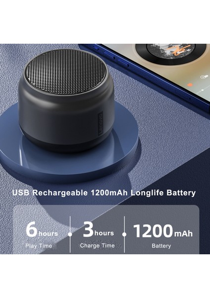 K3 Taşınabilir Kablosuz 3D Bas Bluetooth 5.0 Hoparlör - Siyah (Yurt Dışından)