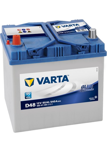 12V 60AH Amper 540A Varta Akü Blue Dynamic D48 (Yüksek-Ters)