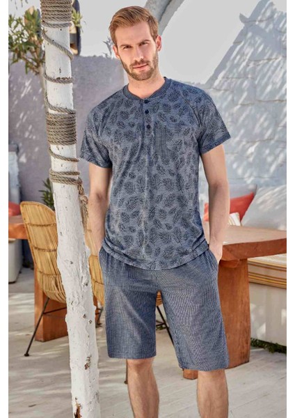 9090 Erkek Şhort Pijama Takımı Larcivet - M