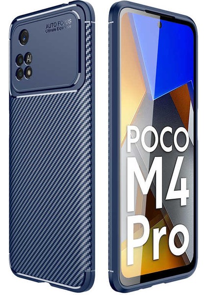 Xiaomi Poco M4 Pro 4g Kılıf Karbon Desenli Lux Negro Silikon + Tam Kaplayan 5d Ekran Koruyucu